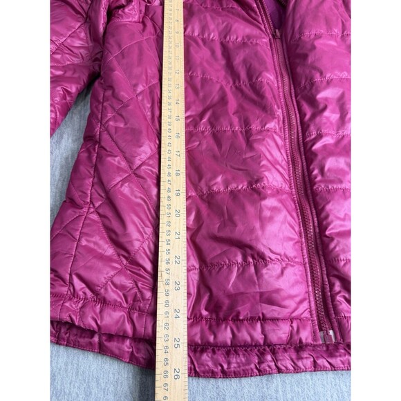 (Q) Columbia Jacket Womens Medium Plum Full Zip Puffer Coat Interchange Size L - Picture 3 of 6